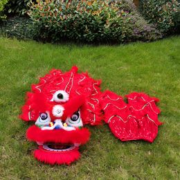 14 inch Lion Dance Mascot Costume Kid age 5-10 Cartoon Pure Wool Props Sub Play Funny Parade Outfit Dress Sport Traditional Party 2656