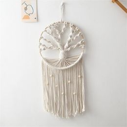 Decorative Figurines Woven Tapestry Dream Catcher Nordic Boho Wall Hangings Handmade Macrame Dreamcatchers Home Bedroom Living Room