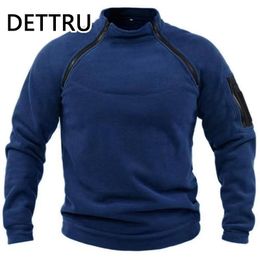 Men s Hoodies Sweatshirts Winter Mens Military Sweatshirt Fleece Zipper Pullover Fashion Solid Color Loose Lamb Thick Jacket Men Clothing Streetwear 230918