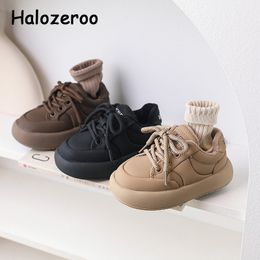 Sneakers Kids Casual Baby Girls Slip On Brown Shoes Children Brand Chunky Boys Warm Sport Trainers Winter 230918