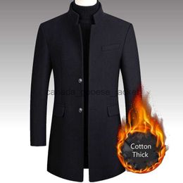 Women's Wool Blends Men's Winter Thick Warm Trench Oversized Woollen Blends Jacket Outwear Coat Male Autumn Long Windbreaker Cotton Overcoat JacketL230918