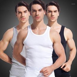 Men's Tank Tops Whole- 100% Cotton Men Top 2021 High Quality Slim Sleeveless Vest Male Undershirt Bodybuilding Singlet Fi295H