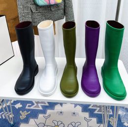 2024 new CROSS Womens Brand Designer Welly Boots Rain boots designer platform Letter Ringer fashion black but knee long women boots Size 36-41
