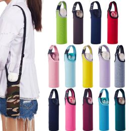 Drinkware Handle Portable Neoprene Vacuum Cup Sleeve Water Bottle Cover Insulator Sleeve Bag Glass Bottles Case Pouch Sport Camping 918