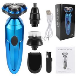 Electric Shavers 4 in 1 Electric Shaver Professional Razor Waterproof Beard Trimmer Rotary 3D Floating Shaving Rechargeable Electric for Men x0918