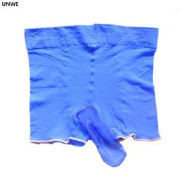 UNWE Perspective Socks Silk Boxer Underwear Elephant Nose Gay Man Sexy Panty Long Sleeve Penis Boxershort Erotic Apparel1218r