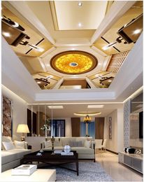 Wallpapers European Pattern Perspective Ceilingpapel Parede Mural Wallpaper Ceilings 3d Stereoscopic