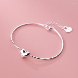 Link Bracelets Fashion Love Heart Charm Bracelet For Women Girls Bangle Girlfriend Wedding Party Jewellery Gift SL462