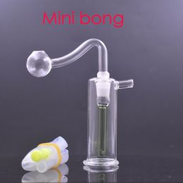 Wholesale 10mm Female inner Hookah 10mm female Colourful Ash Catcher Small Bubbler water dab rig bongs pipe with glass oil burner bowl