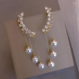 Dangle Earrings 2023Personality Fashion Design Zircon For Women Light Luxury Web Celebrity Temperament Tassels Pearl