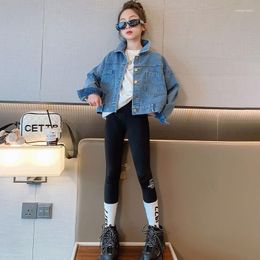 Jackets All Match Jacket Coat Streetwear Girl Spring Autumn Outdoor Denim 2023 Casual Loose Sport Tide Clothing Fashion Clothes Kid