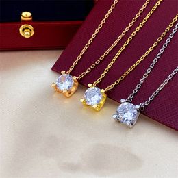 colar de diamantes designer pingente colares jóias de luxo 18K ascensão ouro prata mulheres colar corrente de ouro jóias mossanite para presente de festa de aniversário