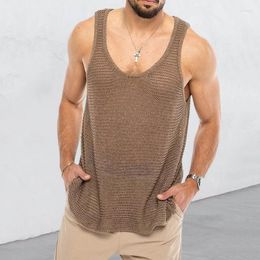 Men's Sweaters Vest Sweater 2023 Summer Loose Sleeveless Knitted Casual Large Size Top