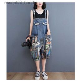 Women's Jumpsuits Rompers Casual Loose Denim Overalls L230918