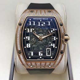 Automatic Mechanical Wristwatches Swiss Sporst Watches Wrist Watch Richarmilles Mens Series RM6701 Mens Watch Rose Gold Diamond Date Display Automatic Mech WNPT7