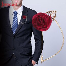 Wedding Flowers WifeLai-A Handmade Groom Groomsmen Boutonniere Men's Suit Lapel Pin Prom Corsage Ceremony Flower Brooch XH1327Y