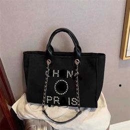 Cheap 90% off Tote Bag Fashion One Shoulder Crossbody Bag Edition Solid Color High Capacity Pearl Canvas Bag Commuter Bag See model 256