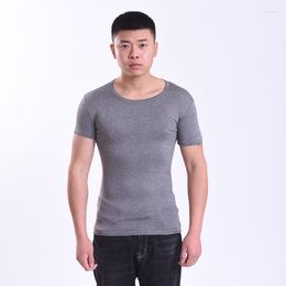 Men's T Shirts Summer T-shirt For Men Modal Fabric Loose Vest Round Neck Short-sleeved Male Home Comfort Half-sleeved Bottoming Shirt