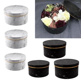 Gift Wrap 3pcs Round Florist Hat Boxes Flowers Gifts Living Vase Home Christmas Wedding