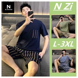 Women's Sleepwear Pyjamas Men Summer Cotton 100% Short Sleeved Pajamas Shorts Loungewear Set Korean Version Pajamas Set Underwear Sleepwear L230918