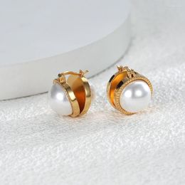 Stud Earrings Vintage For Women Double-sided Pearl Ear Buckle