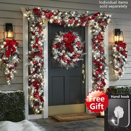 Christmas Decorations Christmas Wreath Outdoor Xmas Decorations Signs Home Garden Office Porch Front Door Hanging Garland Year Decor wtih LED 230918