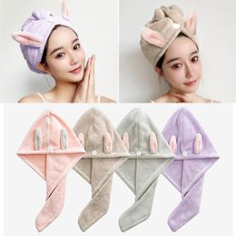 Towel Women Hair Drying Hat Quick-dry 1PC Ears Coral Fleece Super Absorbent Turban Dry Cap