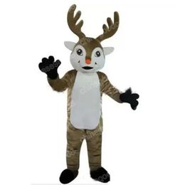 Performance Cute Reindeer Mascot Costume Top Quality Halloween Christmas Fancy Party Dress Cartoon Character Outfit Suit Carnival Unisex Adults Outfit