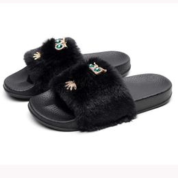 Slippers Winter Slippers Women Plush Shoes Non-Slip Breathable Flats Open Toe Home Shoe Light Casual Slippers Zapatos Para Mujeres x0916