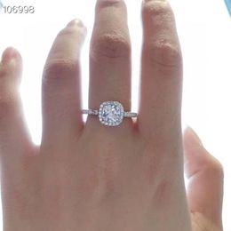 Luxury Brand Rings S925 Sterling Silver Square Zircon Wedding Engagement Jewellery For Brida Party Designer239f