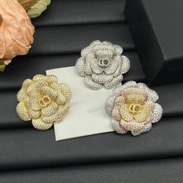 Embed Zircon exquisite rose Pins Brooches Luxury advanced sense of blooming roses fashion designer brooches 3 colors Valentines Day Christmas bridal gi