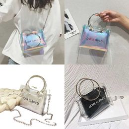 Fashion Evening Bags Jelly Bag Elegant and Transparent Women's Summer Round Handbag Single Shoulder Beach Chain Strap Crossbody Bag 230828