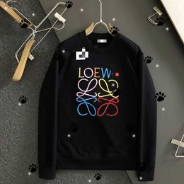 2023 Spring and Autumn New High Quality European and American Fashion Brand Colorful Embroidery Letters Pure Cotton Trendy Round Neck Sweater for Men and Women