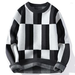 Men's Sweaters 2023 Fall Winter Men Harajuku Exercise Style Sweater High End Fashion Knit Pullovers Thick Warm Male Striped Wool