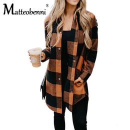 Women's Blouses Shirts Women Autumn Long Sleeve Blouse Shirts Vintage Loose Female Plaid Printing Blouse Shirts Casual Street Lady Korean Oversized Top 230918