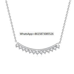 Chains Toal Is 1.3ct Round Cut 3mm Moissanite Necklace For Woman With Certificate Solid Silver 925 Trend Jewelry Chain