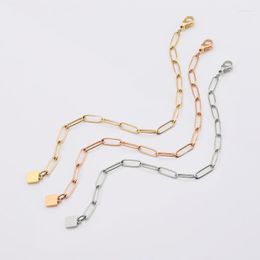 Link Bracelets 1 Piece Stainless Steel Mirror Surface DIY Bracelet Cross Chain For Women Female Silver/Gold Colour