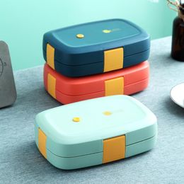 Dinnerware Japanese304Stainless Steel Lunch Box Portable 1Layer Leakproof Bento Student Office Worker Camping Containers Breakfast