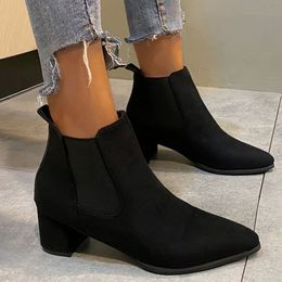 Boots Designer Nubuck Leather Ankle for Women Fashion Casual Autumn Winter Chunky Heel Solid Color Women s Boot Shoes 230918