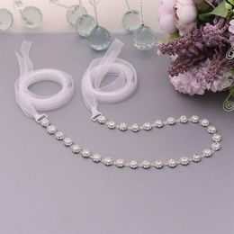 Wedding Sashes TRiXY S378 Women Thin Rhinestone Alloy Belts Bridal Dress Accessories Skinny For Bride Bridesmaids272f