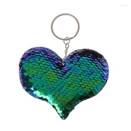 Keychains Beauty Fish Sequin Plush For KEY Chain Pompom Reversible Glitters Bag Deco