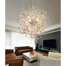 Pendant Lamps Modern Chandelier Living Room Study E14 Led Lustres Light K9 Crystal Luminaria Colour Changing Ceiling Chandeliers Drop D Dhtbt