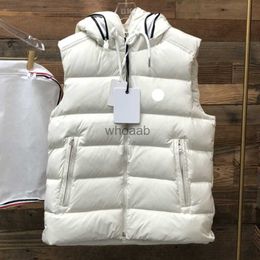 Men's Vests designer mens down vests jacket hooded winter puffer vest coats embroidered badge warm outerwear full label jackets HKD230918