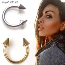 Шип-обруч, пирсинг, настоящая нержавеющая сталь, кольцо для перегородки носа для мужчин и женщин, серьги для хряща, кольца для губ, сосков, бровей, оптовая цена