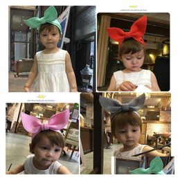 Hair Accessories Winter Space Cotton Bow Headband Girls Kids Head Band For Children Adjustable Rabbit Bunny Ears Headbands Drop Deli Dh1Dn