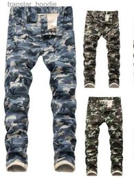 Men's Jeans Men's Camouflage Printing Jeans Straight Denim Pants Slim Men Jeans Slim Fit Stretch Camo Denim Pants X0621 L230918