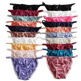 Yavorrs whole 20pcs 100% Silk String Bikini Briefs Panties Size S M L XL XXL270R