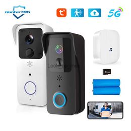 Doorbells 5G 2.4G WiFi Video Doorbell 1080P Tuya Smart Outdoor Wireless Intercom Waterproof Wireless Camera with AC/DC Power Supply HKD230918
