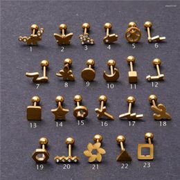 Stud Earrings 1 Pcs Stainless Steel Ear Piercing For Women Men Star Butterfly Tragus Cartilage Jewelry 2023