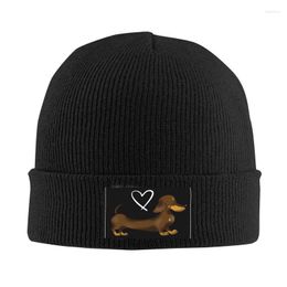 Berets Dashund Love Beanie Cap Unisex Winter Warm Bonnet Femme Knitting Hats Ski Wiener Badger Sausage Dog Scale